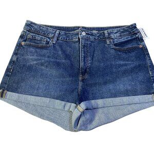 Old navy Size 20 Denim Jean Shorts High Rise Classic Straight Cut W/ Rolled Cuff